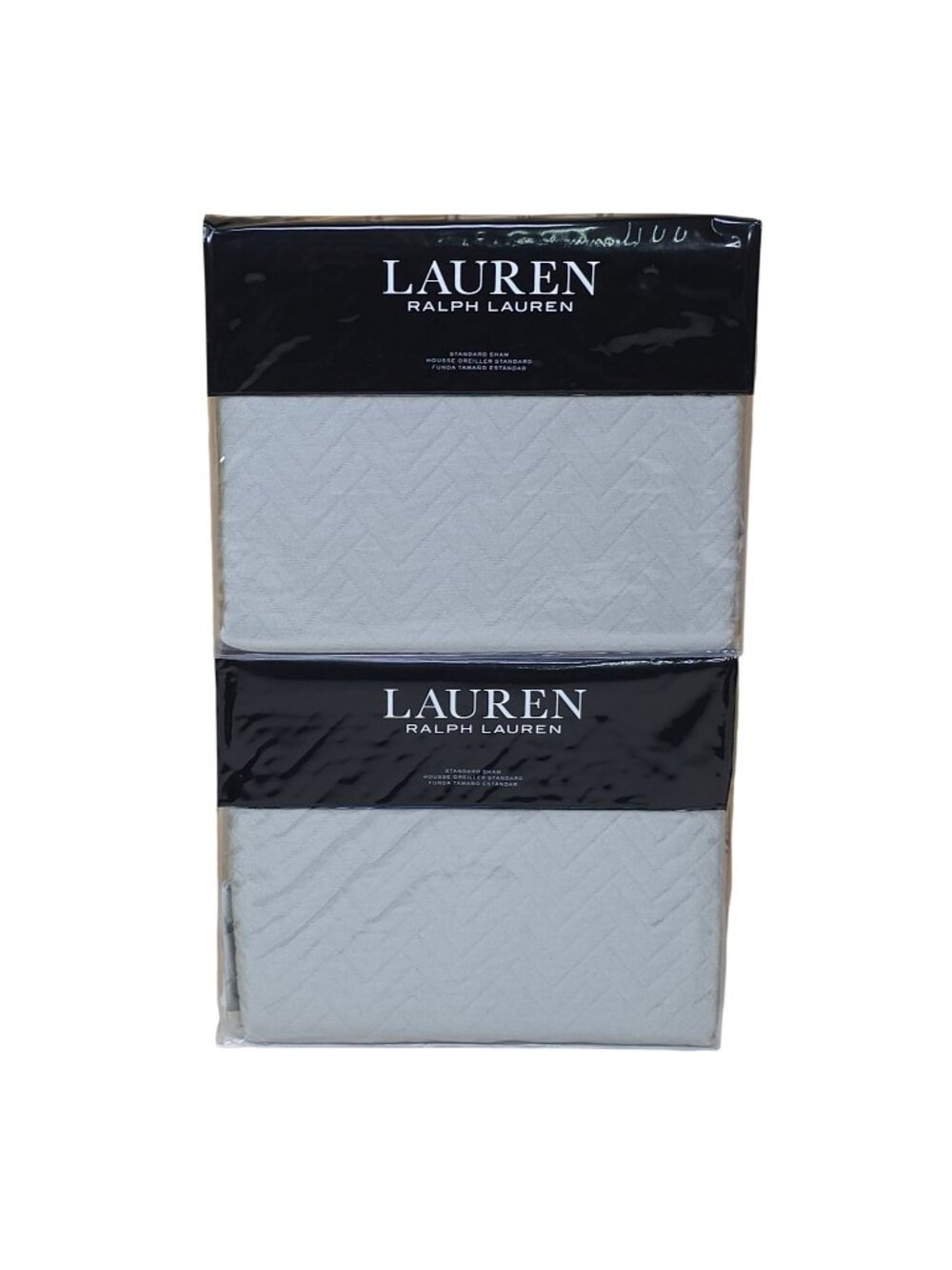 Lauren Ralph Lauren Kaia Standard Sham Set Of 2 Chevron Pattern 20x26 Gray Queen